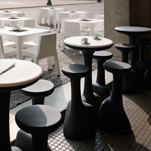 Table d'appoint haute ronde pour tabourets 99 cm polyéthylène design Armillaria T1