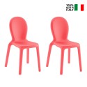 Lot de 2 Chaises en polyéthylène salle à manger bar restaurant design moderne Chloé Vente