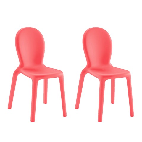 Lot de 2 Chaises en polyéthylène salle à manger bar restaurant design moderne Chloé Promotion