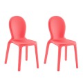 Lot de 2 Chaises en polyéthylène salle à manger bar restaurant design moderne Chloé Promotion