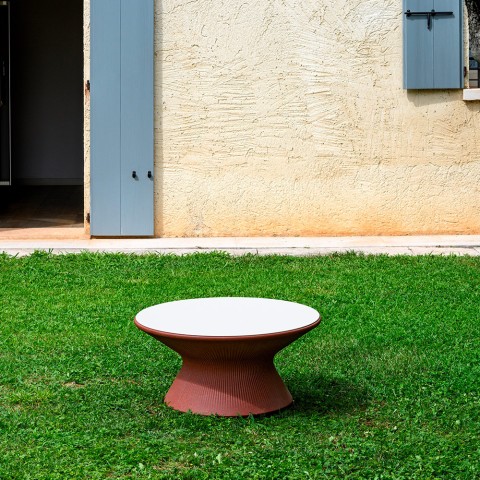 Table basse ronde design moderne pour salon de jardin Fade T1-C Plus