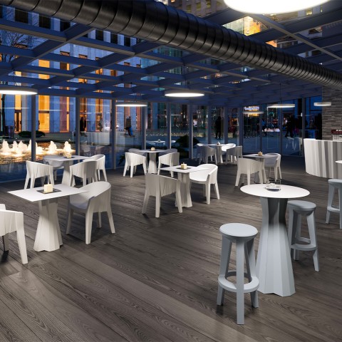 Table d'appoint haute pour tabourets de bar 100cm ronde carrée design Frozen T1-H