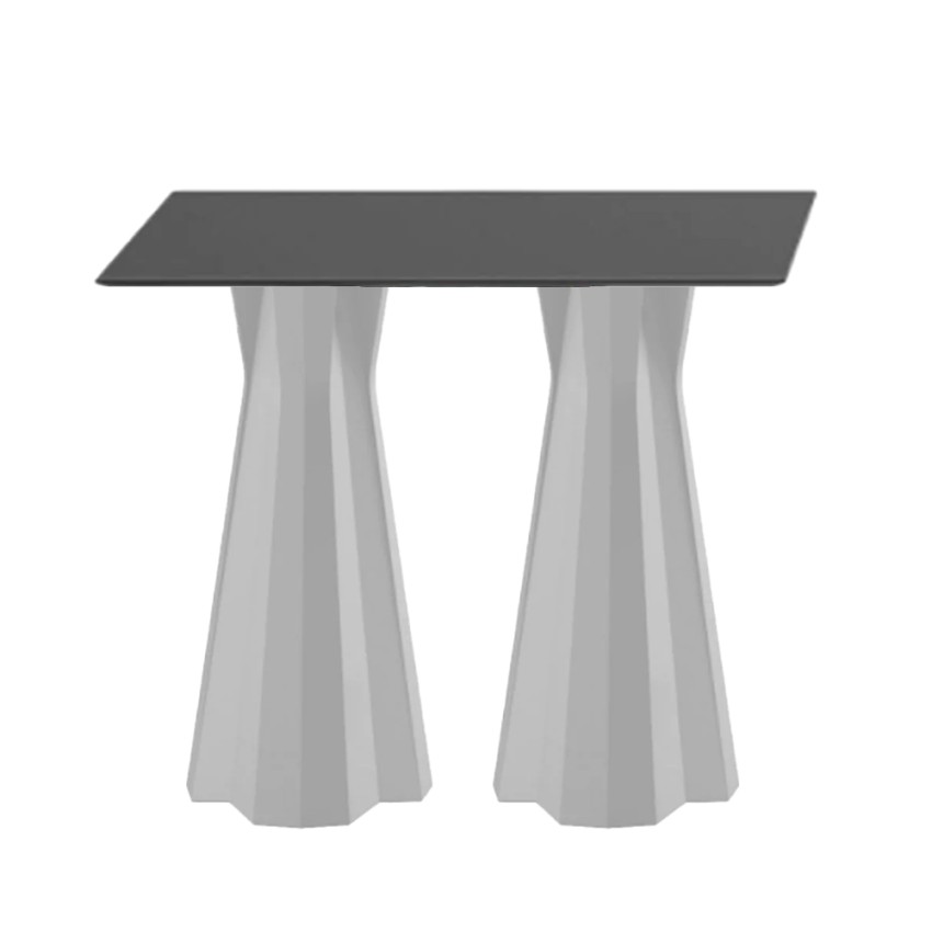 Table d'appoint haute rectangulaire 100cm pour tabourets de bar design moderne Frozen T2-H 