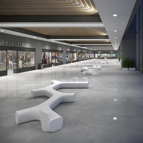 Banc modulable intérieur extérieur polyéthylène design moderne Jetlag P1 Promotion
