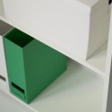 Bibliothèque de bureau moderne avec 6 compartiments et étagères réglables blanches Kbook 6WP Choix