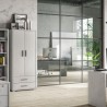 Armoire multifonction design moderne 2 portes 5 compartiments 2 tiroirs Blume Achat