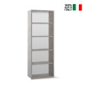 Étagère ouverte 5 cases meuble polyvalent moderne Opal Remises
