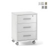 Meuble 3 tiroirs clés roulettes bureau design moderne Rot Promotion
