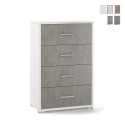 Commode 4 tiroirs chambre ou bureau design moderne Adelia Promotion