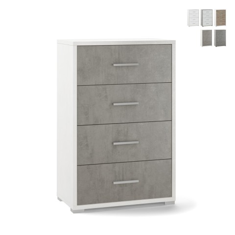 Commode 4 tiroirs chambre ou bureau design moderne Adelia Promotion