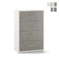 Commode 4 tiroirs chambre ou bureau design moderne Adelia Promotion