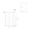 Commode 4 tiroirs chambre ou bureau design moderne Adelia 