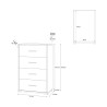 Commode 4 tiroirs pour chambre à coucher bureau design moderne Adelia 