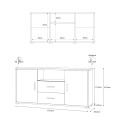 Buffet moderne Selena avec 2 portes et 2 tiroirs pour cuisine et séjour 