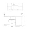 Buffet moderne Selena avec 2 portes et 2 tiroirs pour cuisine et séjour 