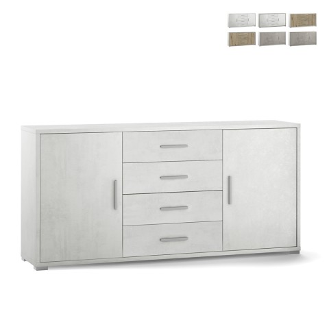 Buffet moderne 2 portes 4 tiroirs Cleore pour salon Promotion