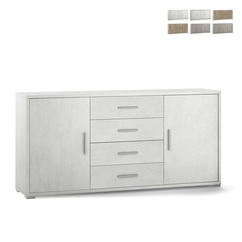 Buffet moderne 2 portes 4 tiroirs Cleore pour salon Promotion