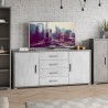 Buffet moderne 2 portes 4 tiroirs Cleore pour salon 