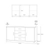 Buffet moderne 2 portes 4 tiroirs Cleore pour salon 