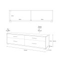 Meuble TV mobile avec commode 4 tiroirs design moderne Mila 