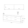 Meuble TV mobile avec commode 4 tiroirs design moderne Mila 