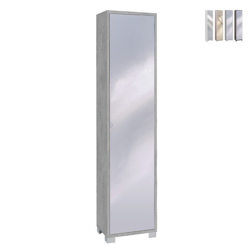 Armoire colonne avec porte-miroir 4 étagères réglables Beck Offre Armoire colonne avec porte-miroir 4 étagères réglables Beck Offre