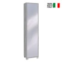 Armoire colonne avec porte-miroir 4 étagères réglables Beck Catalogue