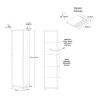 Armoire colonne avec porte-miroir 4 étagères réglables Beck 
