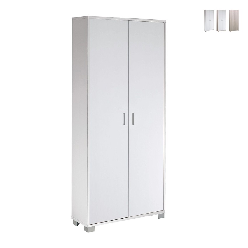 Armoire polyvalente de rangement 2 portes 8 étagères réglables Natte Offre Armoire polyvalente de rangement 2 portes 8 étagères réglables Natte Offre