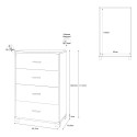 Commode bureau chambre à coucher 4 tiroirs design moderne Elita 