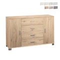 Buffet meuble TV Talia - 2 portes, 4 tiroirs Promotion