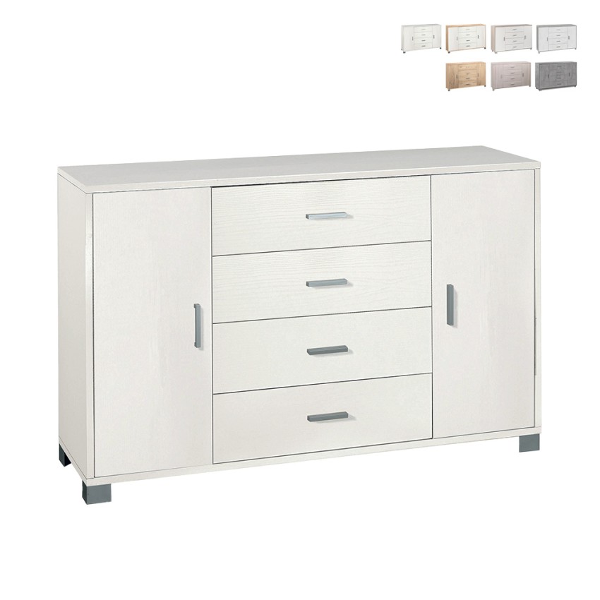 Buffet meuble TV Talia - 2 portes, 4 tiroirs Choix