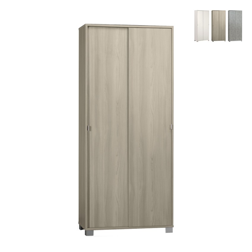 Armoire mobile polyvalente 8 étagères avec portes coulissantes Paco Promotion Armoire mobile polyvalente 8 étagères avec portes coulissantes Paco Promotion