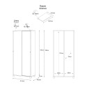 Armoire mobile polyvalente 8 étagères avec portes coulissantes Paco 