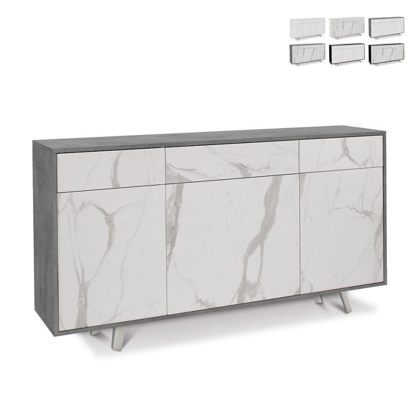 Buffet moderne 3 portes 3 tiroirs pour salon et cuisine Dalgo Catalogue