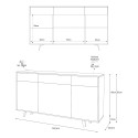 Buffet moderne 3 portes 3 tiroirs pour salon et cuisine Dalgo 