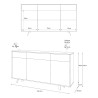 Buffet moderne 3 portes 3 tiroirs pour salon et cuisine Dalgo 