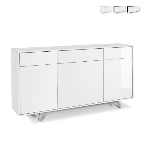 Buffet moderne 3 portes 3 tiroirs pour séjour/cuisine Valdi Promotion