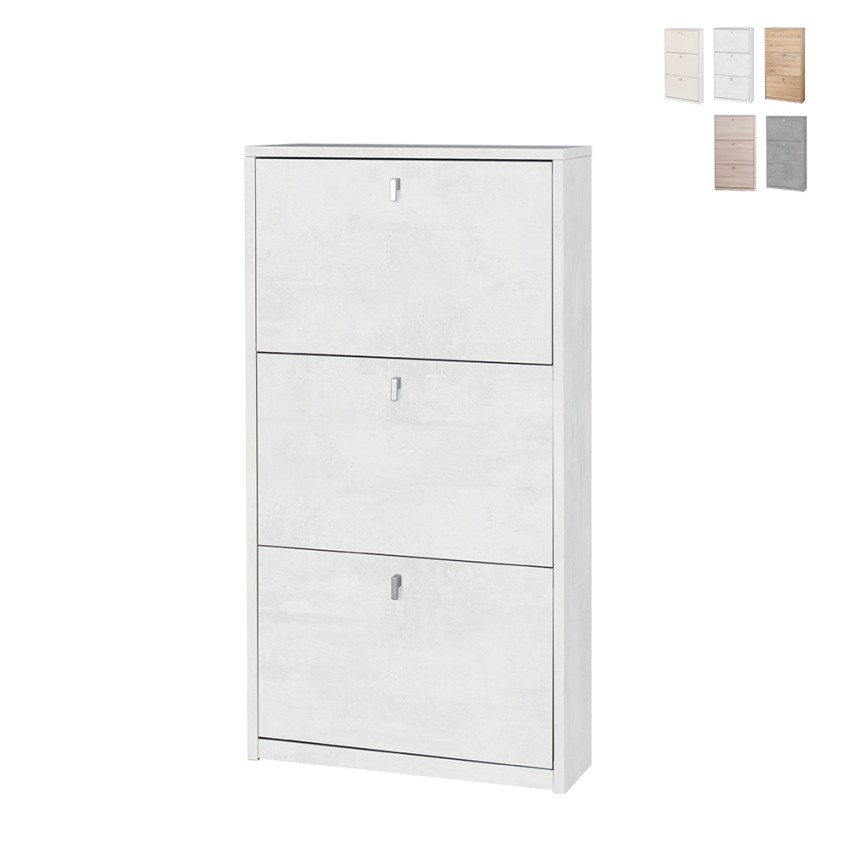 Meuble à chaussures slim 3 portes, capacité 7 paires, design moderne Kopen Réductions Meuble à chaussures slim 3 portes, capacité 7 paires, design moderne Kopen Réductions