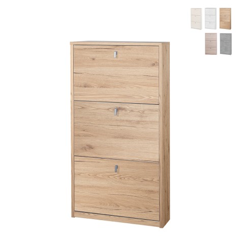 Meuble à chaussures slim 3 portes, capacité 7 paires, design moderne Kopen Promotion