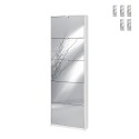Meuble à chaussures 5 portes avec miroir design moderne pour 12 paires de chaussures Darcy Vente