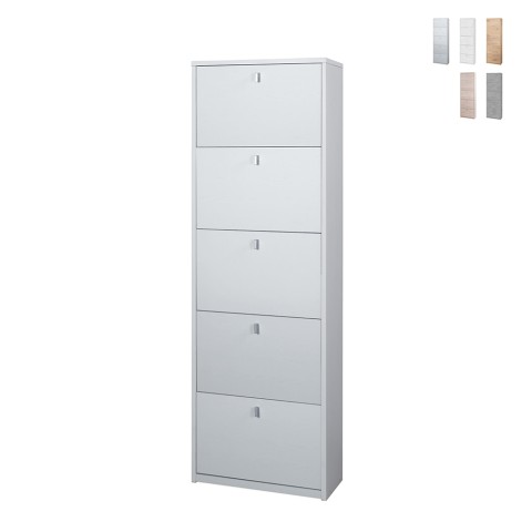 Meuble à chaussures design moderne gain de place 5 abattants pour 25 paires Mond Promotion