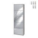 Meuble à chaussures 5 portes miroir pour 25 paires design moderne Roy Remises