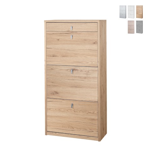 Meuble à chaussures d'entrée 3 portes avec tiroir pour 15 paires de chaussures Naky Promotion