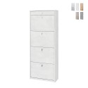 Meuble à chaussures design moderne 4 portes avec tiroir pour 20 paires de chaussures Cadre Promotion