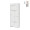 Meuble à chaussures design moderne 4 portes avec tiroir pour 20 paires de chaussures Cadre Promotion