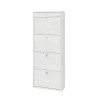 Meuble à chaussures design moderne 4 portes avec tiroir pour 20 paires de chaussures Cadre Achat