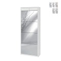 Armoire à chaussures avec miroir 4 portes pour 20 paires Glimt Promotion