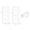 Armoire à chaussures avec miroir 4 portes pour 20 paires Glimt 