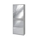 Meuble à chaussures 4 portes avec miroir et tiroir pour 20 paires de chaussures Belty Achat